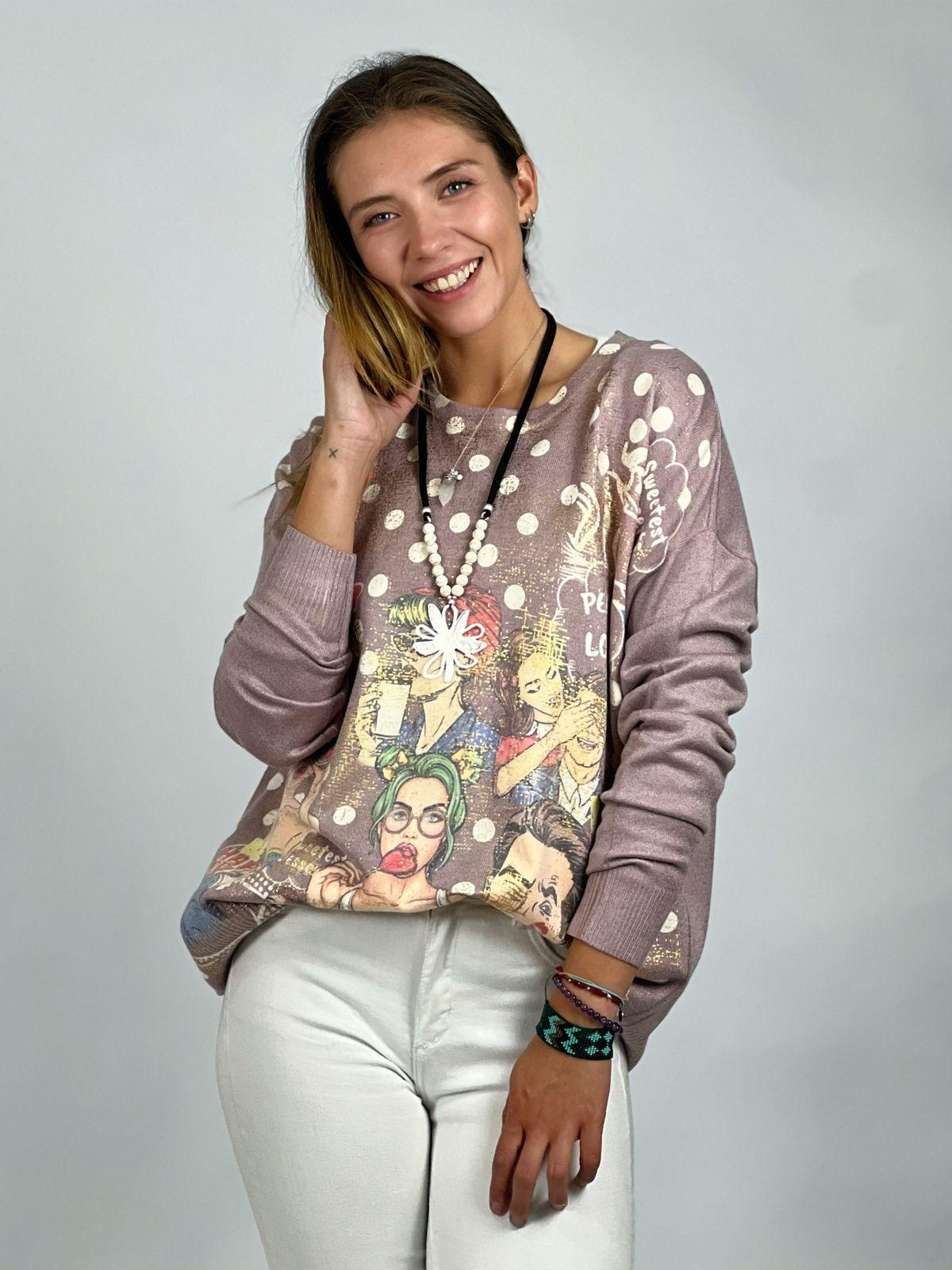 Sweater Spandex Comics Lunares