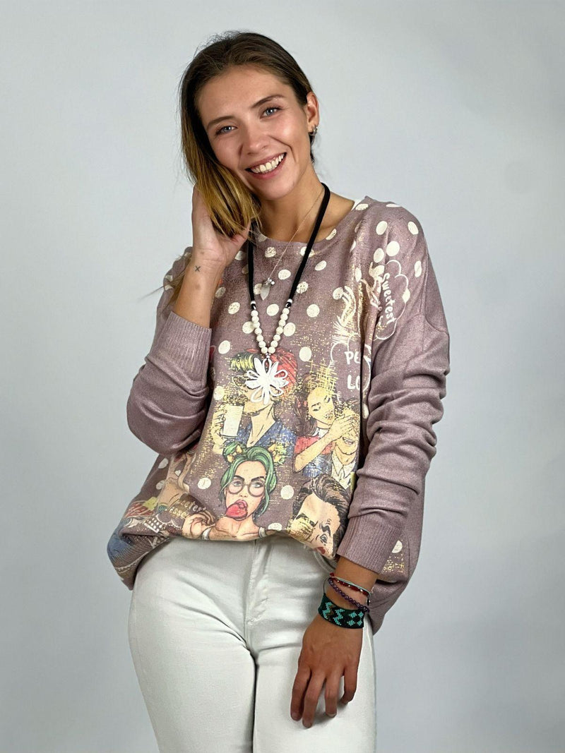 Sweater Spandex Comics Lunares