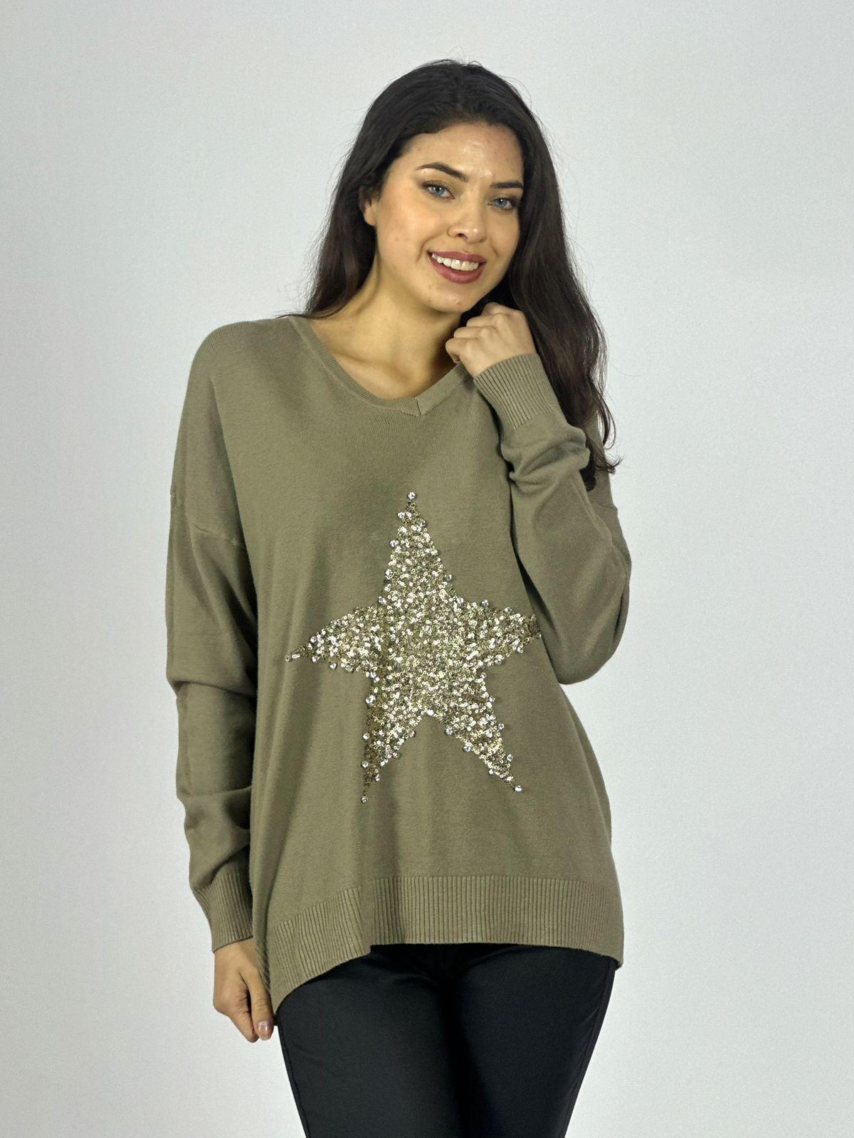 Sweater Spandex Estrella Brillos