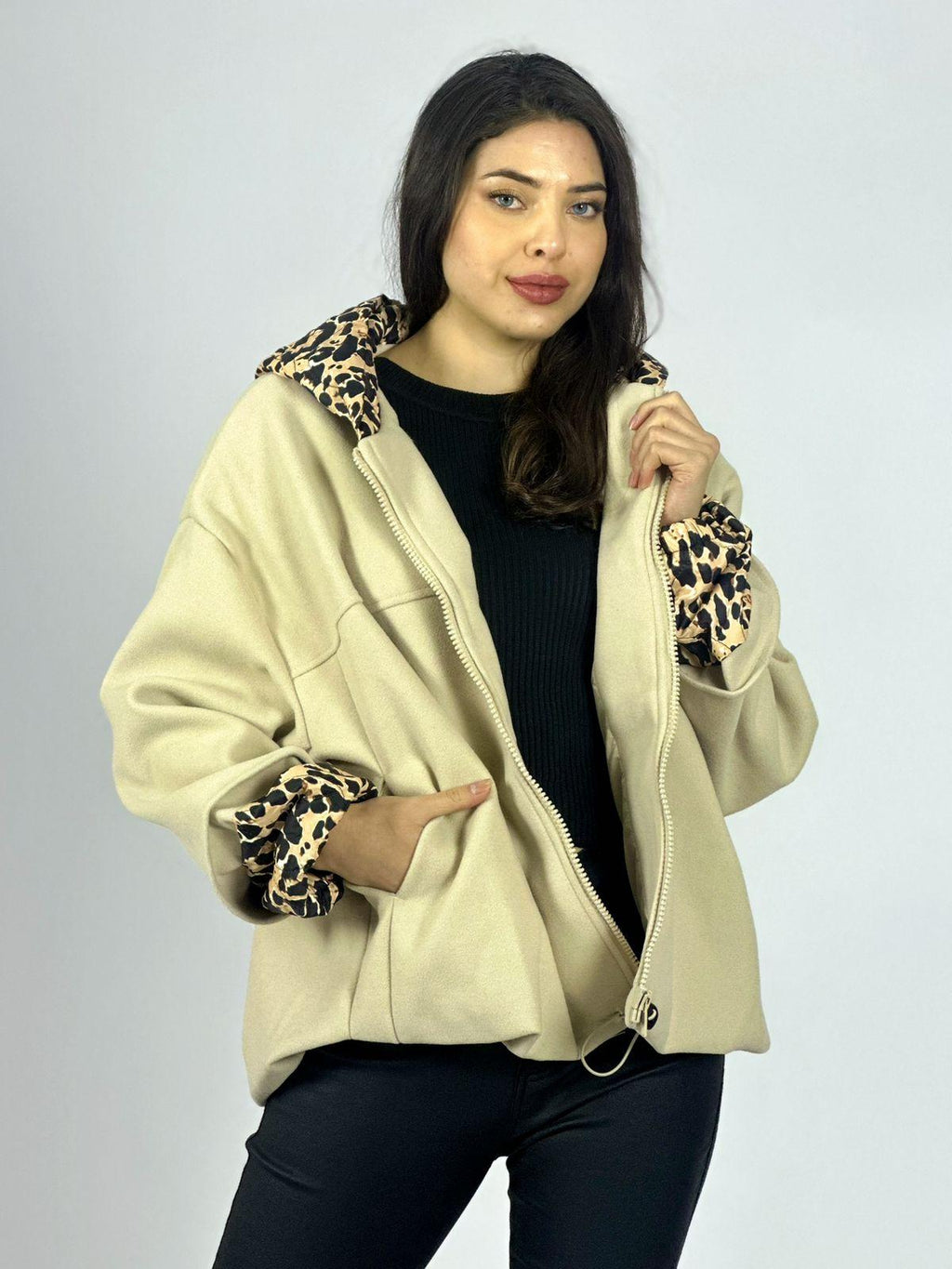 Chaqueta de Paño Toques Print