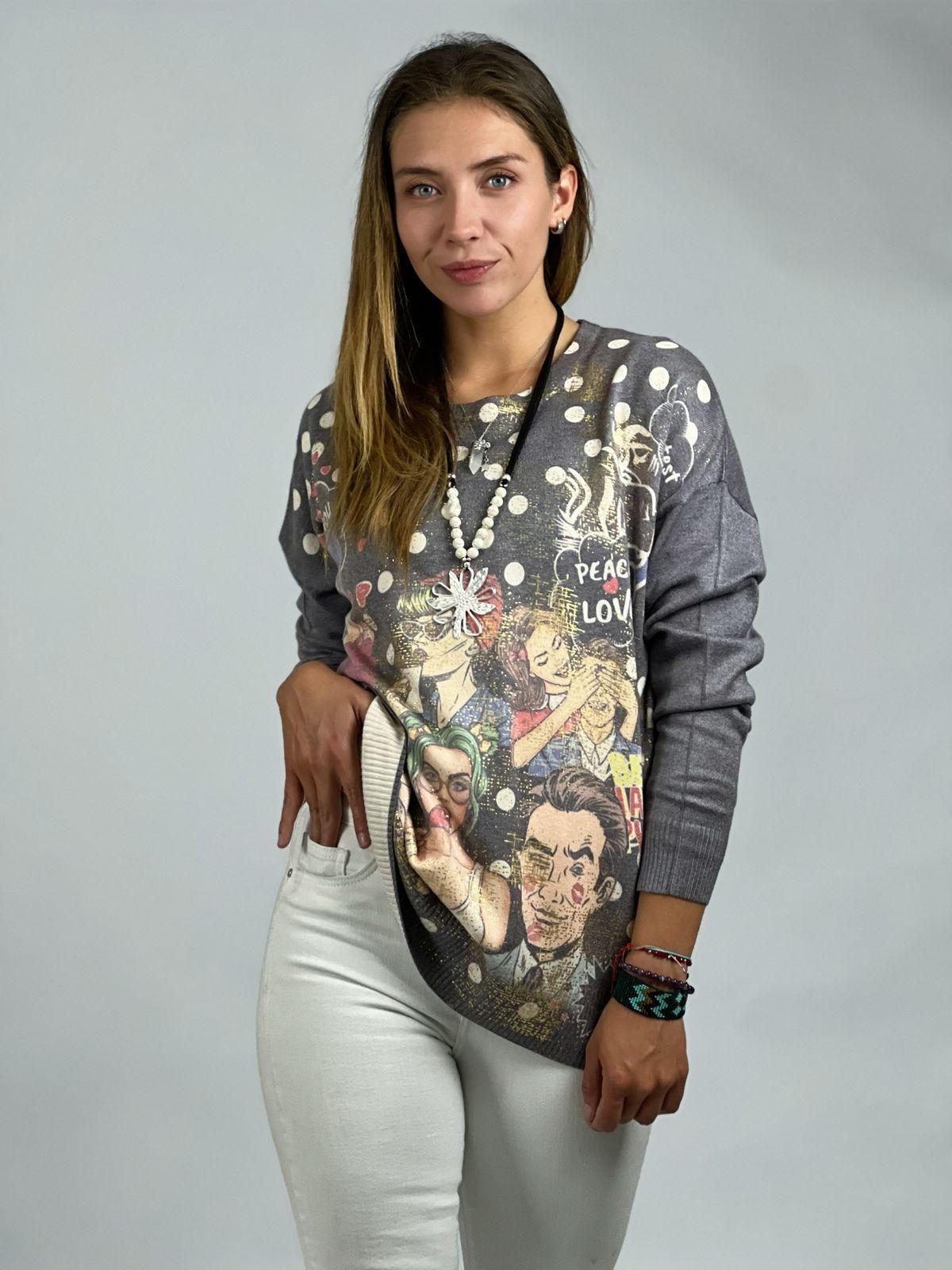 Sweater Spandex Comics Lunares