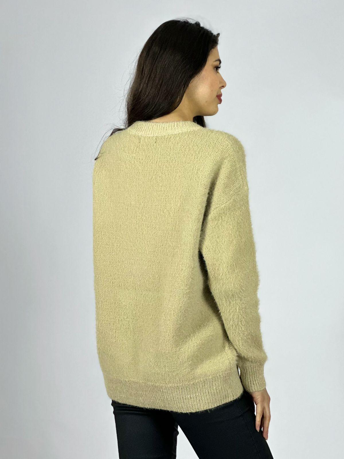 Sweater Cashmere Corazón Print con Brillos