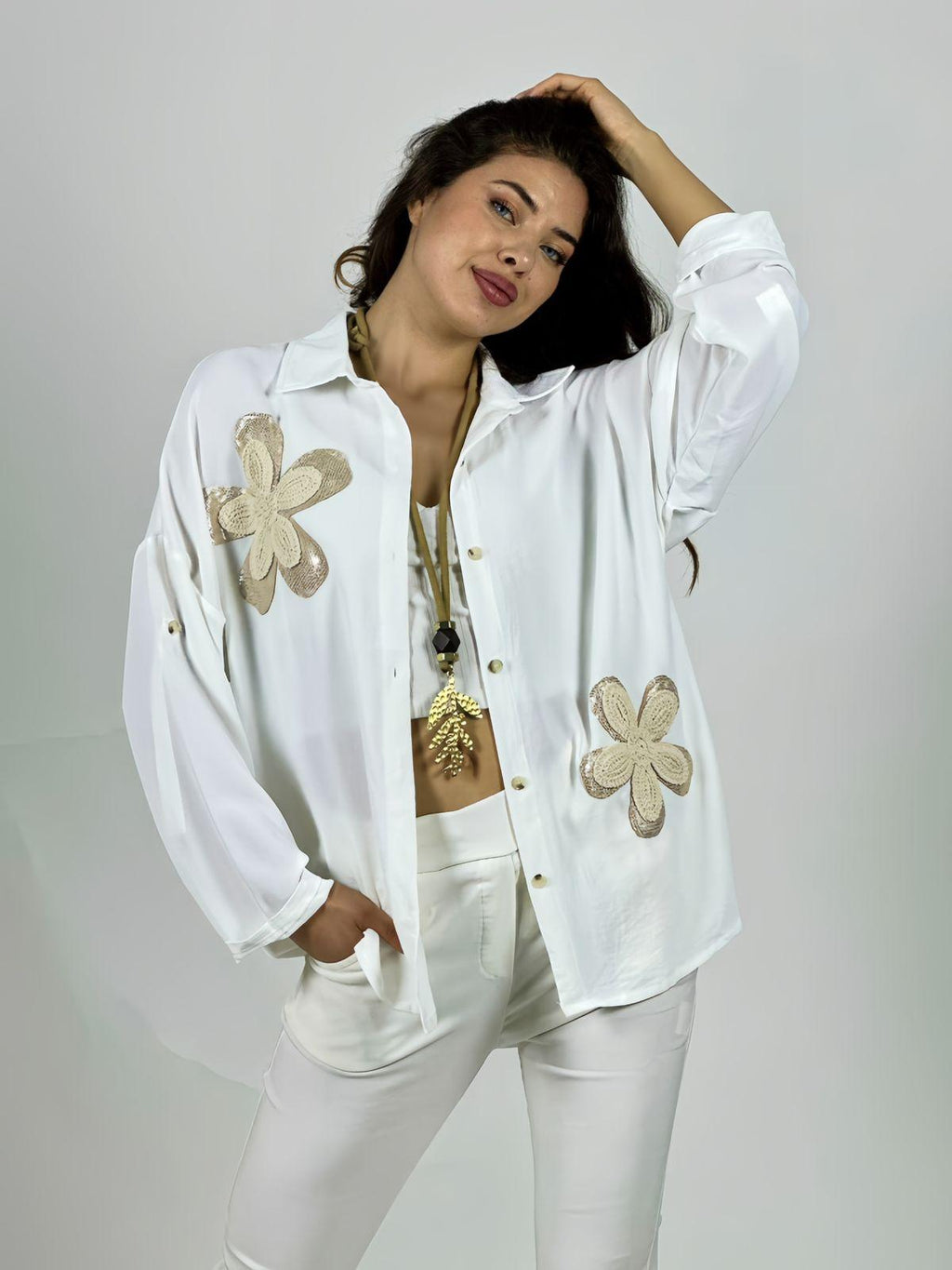 Blusa Flores Bordadas