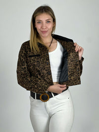 Chaqueta Print de Gamuza con Forro