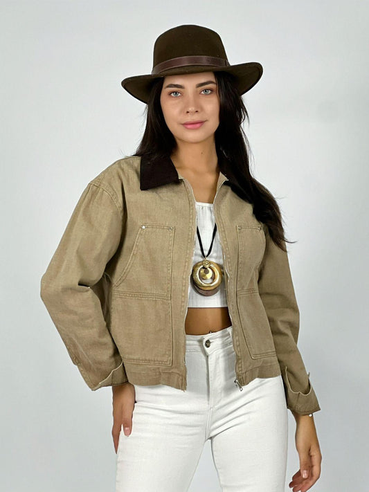 Chaqueta Mezclilla Cuello Cotelé