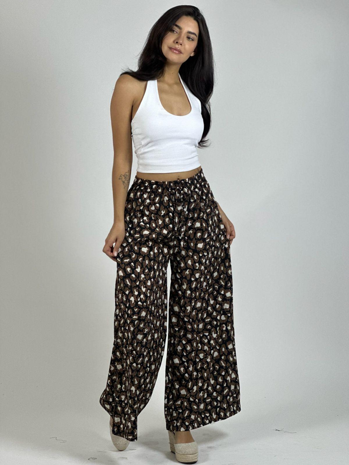 Palazzo Satín Estampado Print