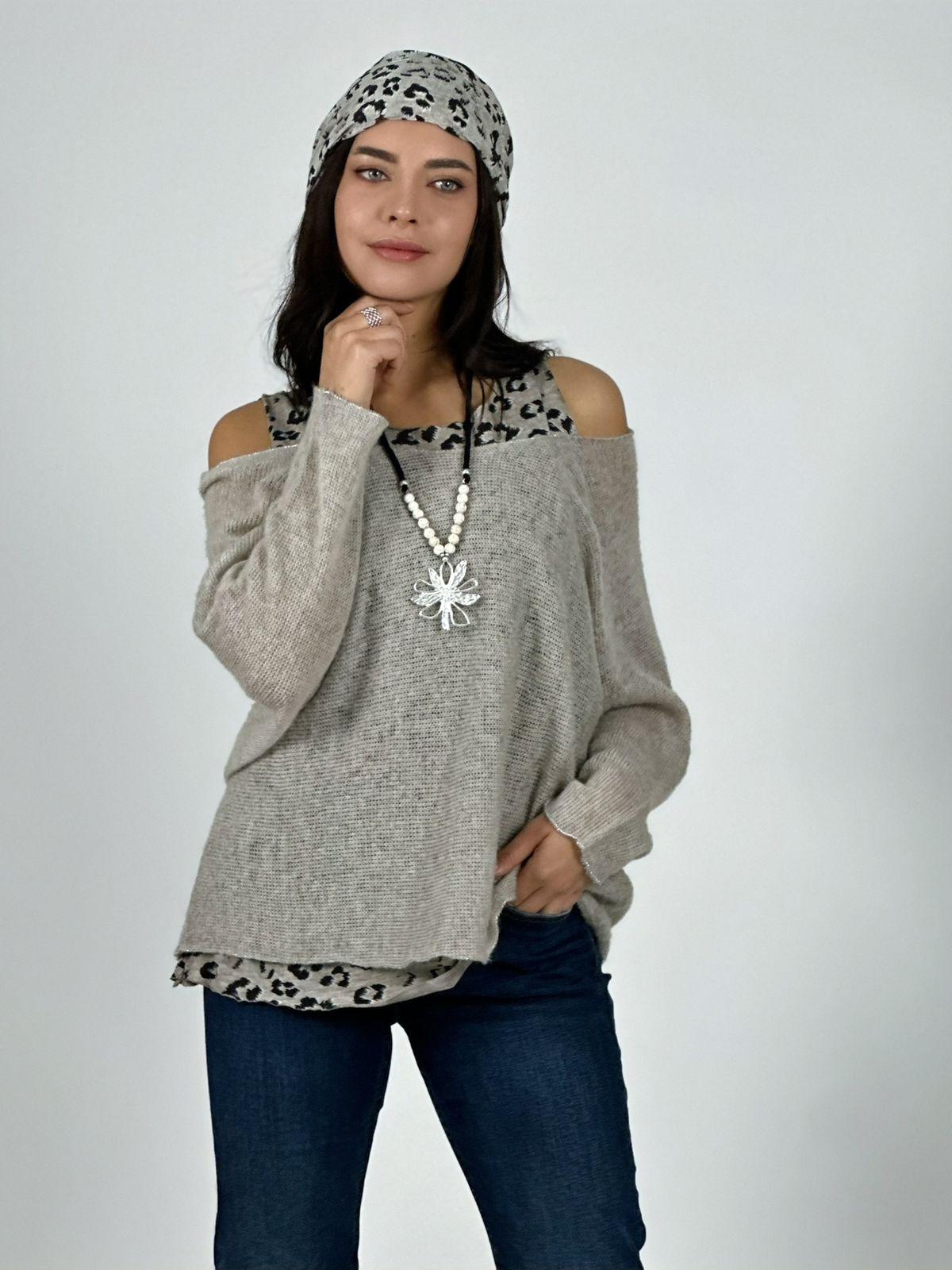 Polera Doble Italiana Con Lazo Print