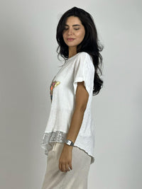 Polera Lino Con Estrella Colorida