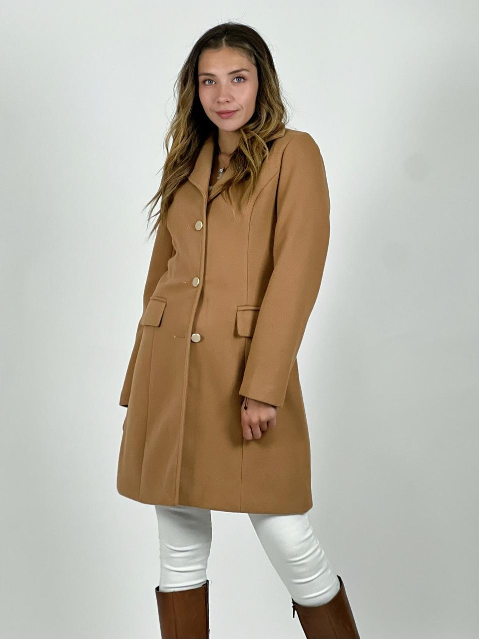 Abrigo de Paño con Cuello Desmontable