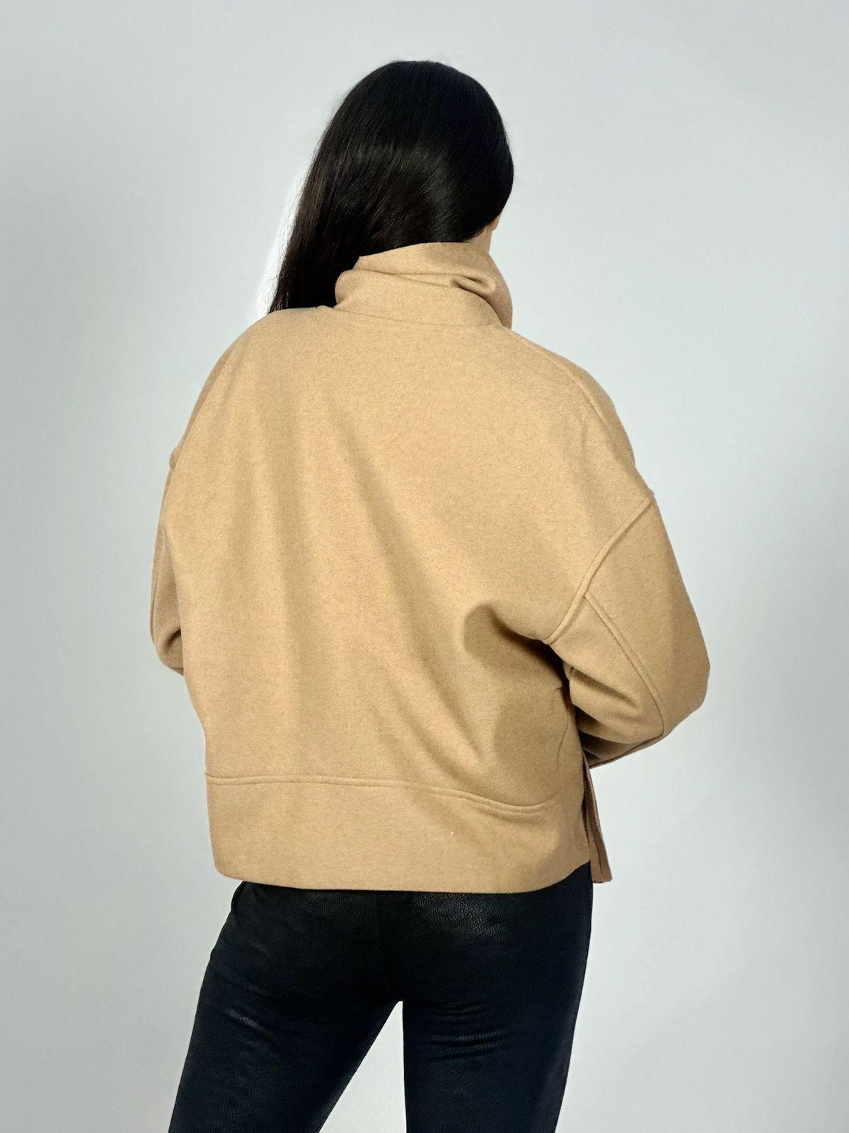 Chaqueta Paño con Bufanda Camel