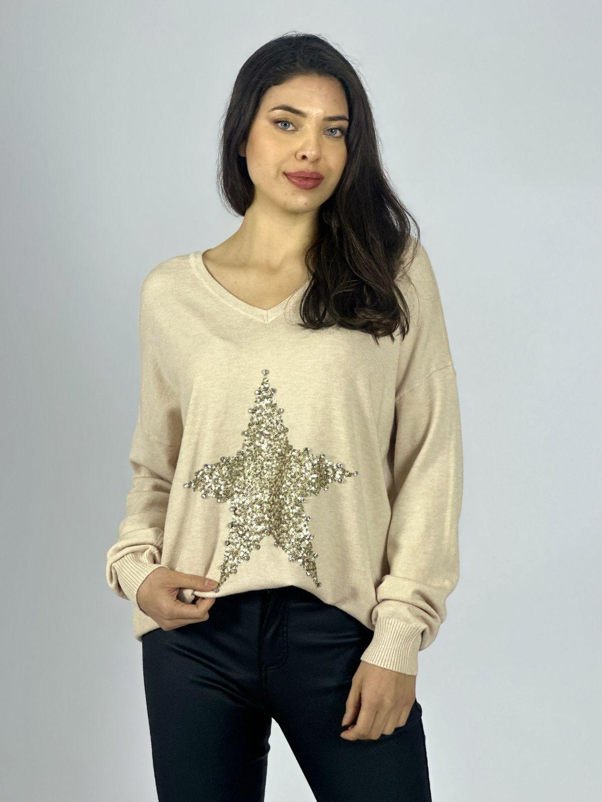 Sweater Spandex Estrella Brillos