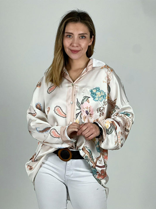 Blusa Italiana Diseño Floral