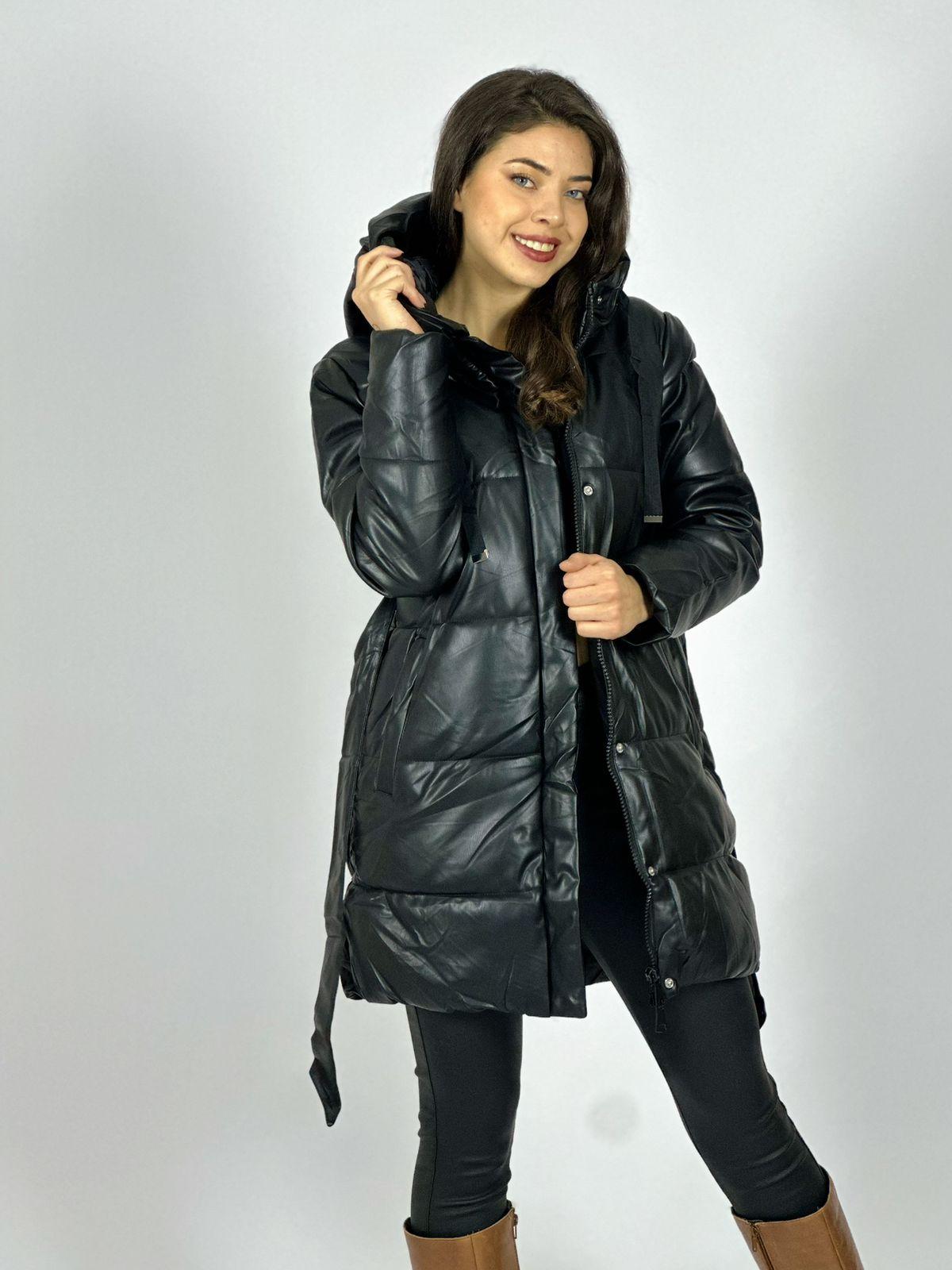 Parka Acolchada Con Cinturón