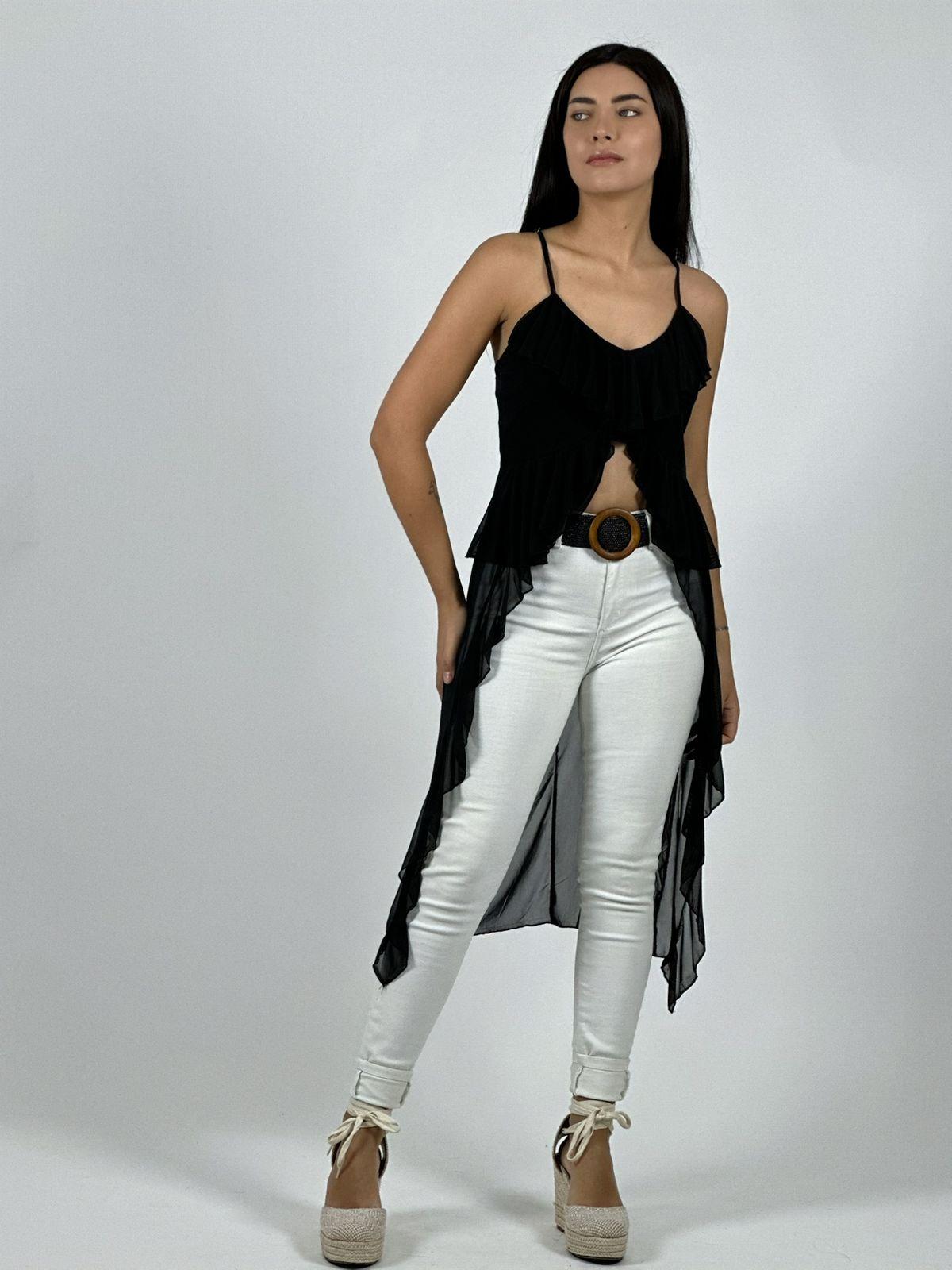 Blusa Larga con Vuelos