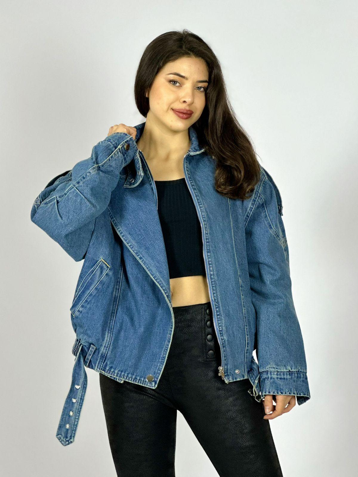 Chaqueta de Mezclilla Aviadora Acolchada