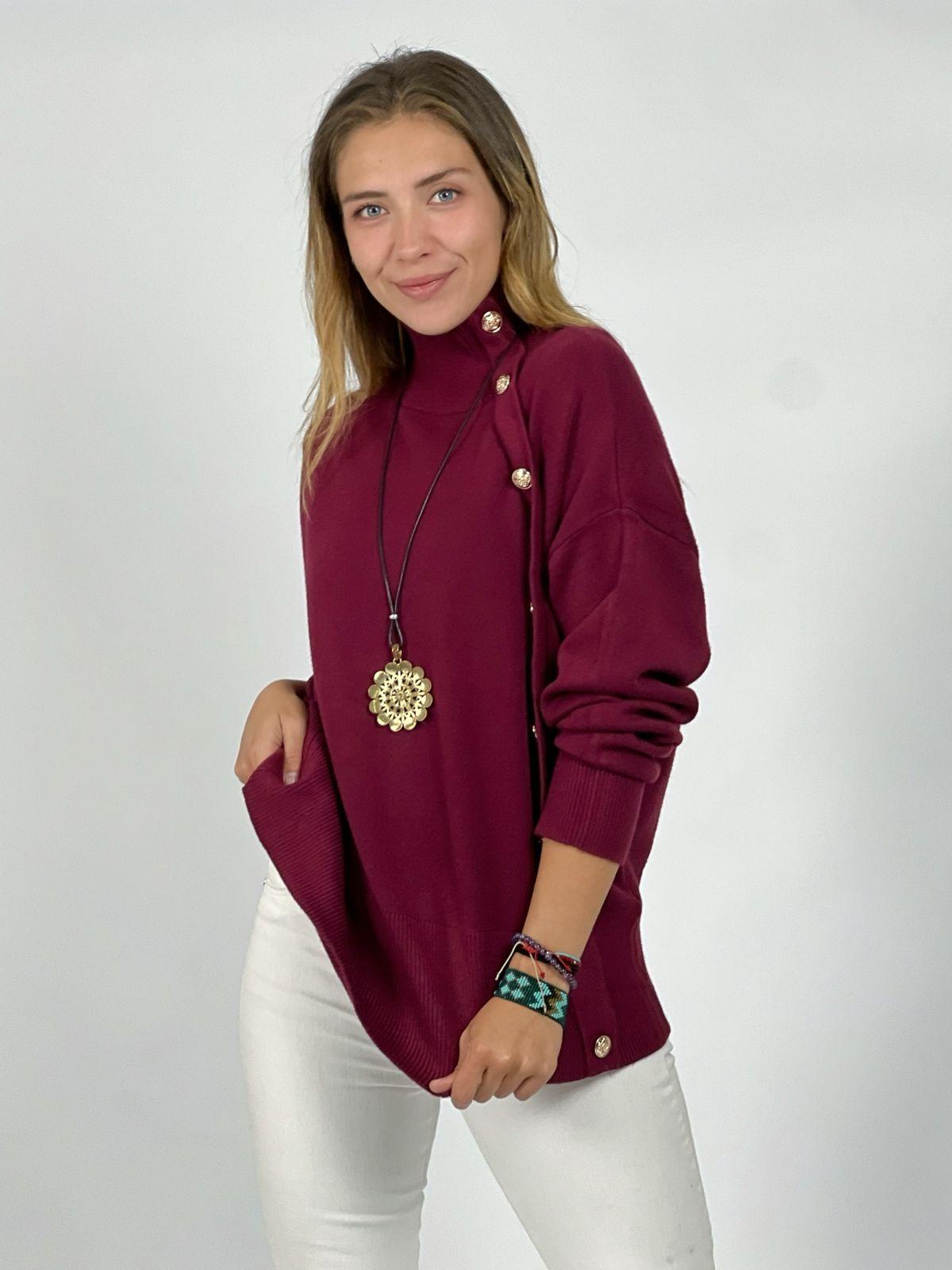 Sweater Lana Botones Dorados