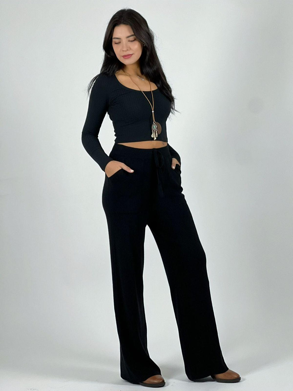 Pantalón De Lana con Bolsillos