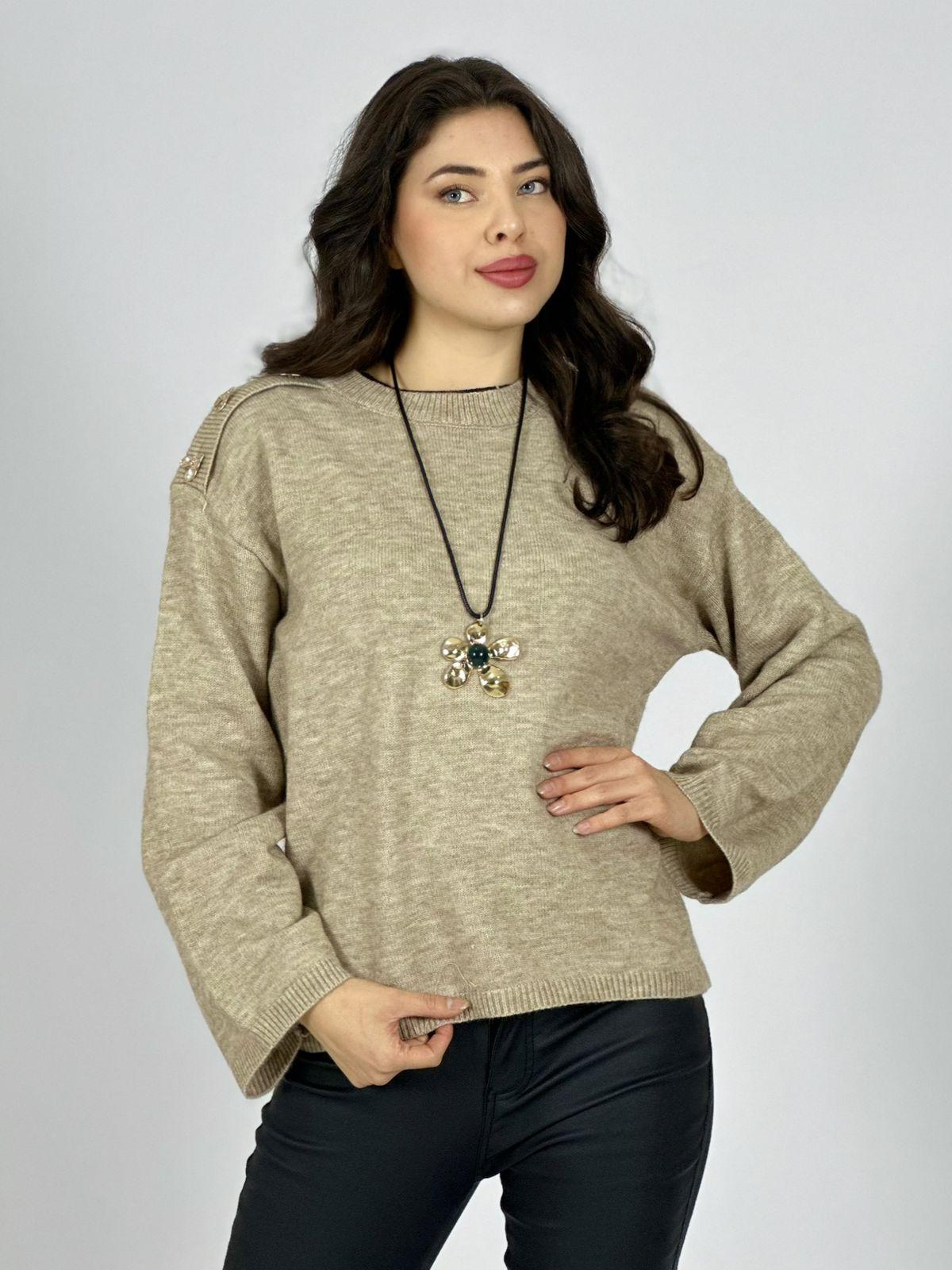 Sweater Lana Corazones Brillantes en Hombros