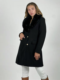 Abrigo de Paño con Cuello Desmontable