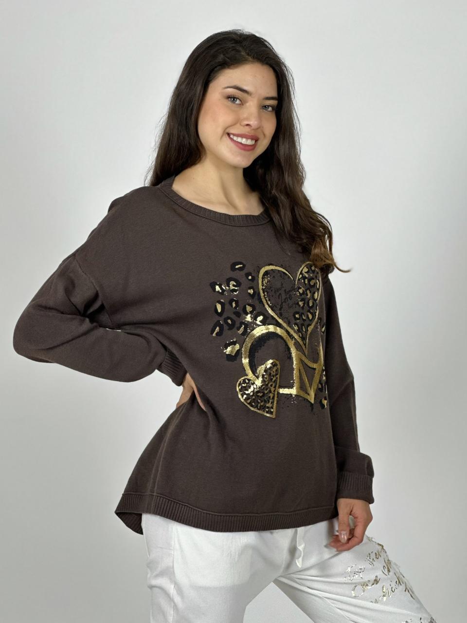 Polerón Italiano Triple Corazón Print