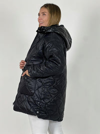 Parka con Capucha Cuello Metalizado