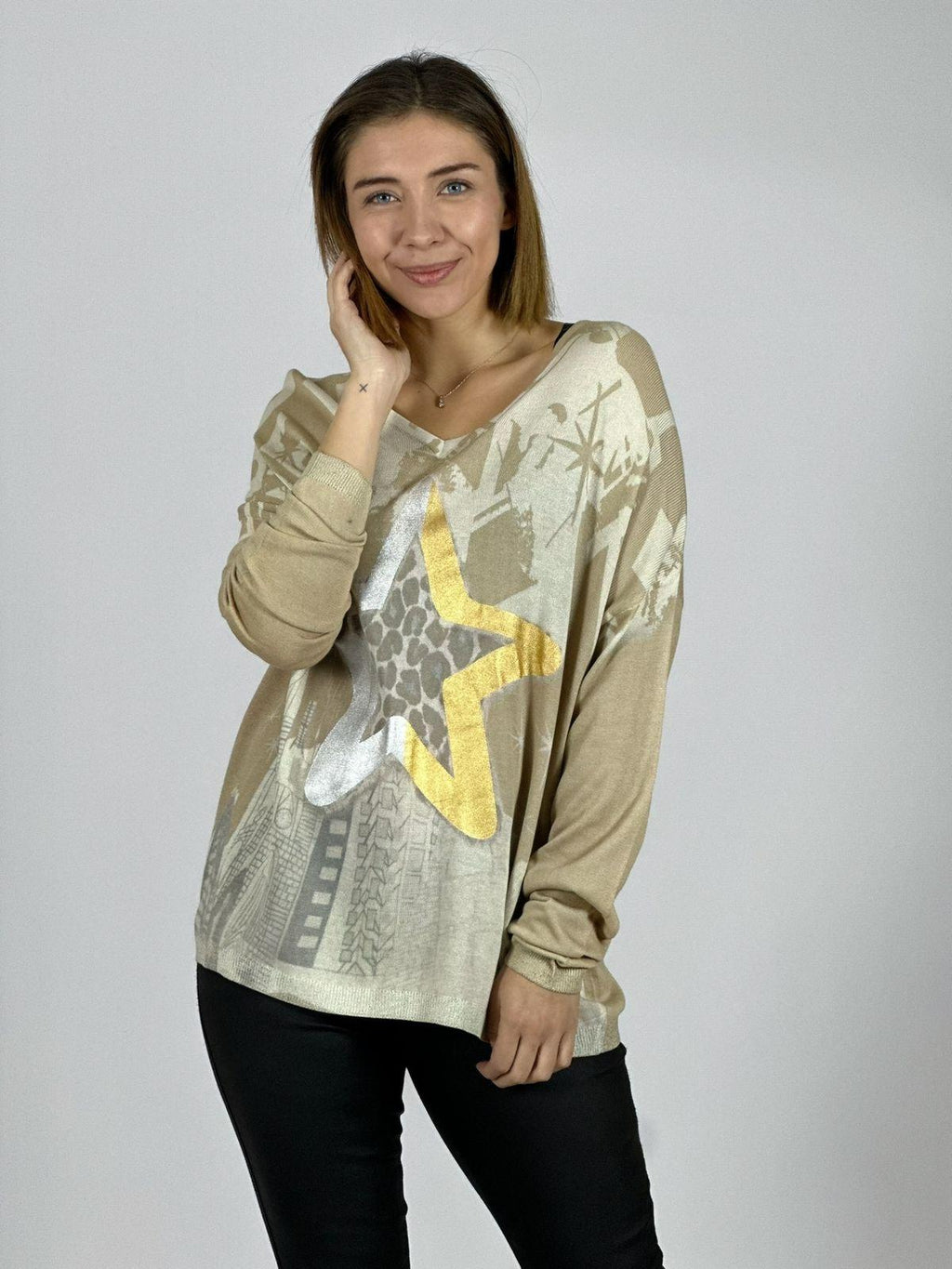 Sweater Hilo Estrella Brillante Print