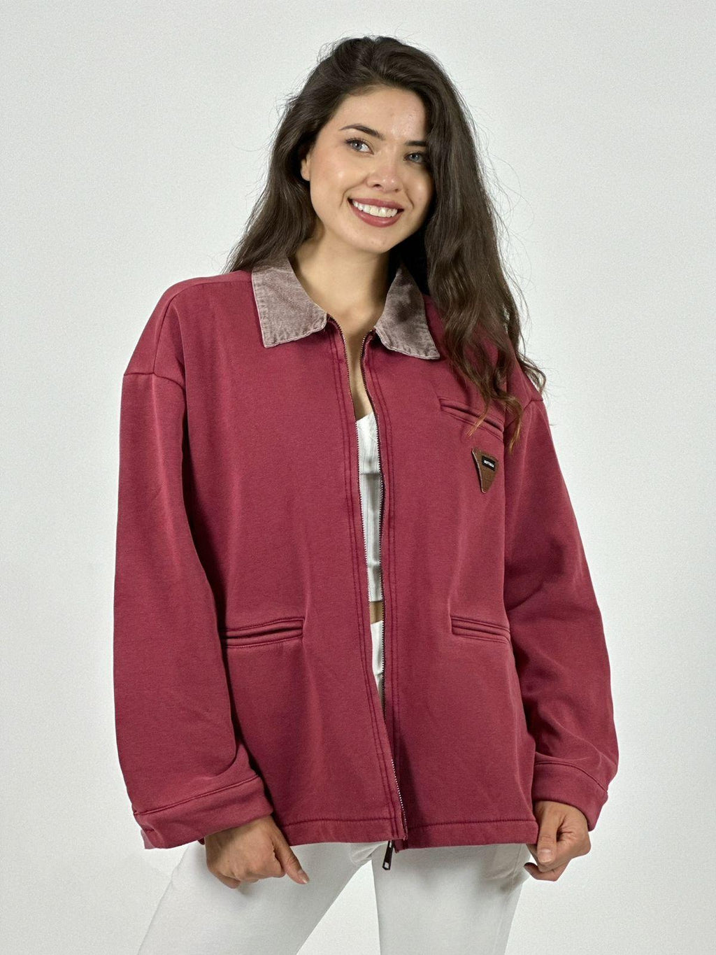 Chaqueta Afranelada con Cierre