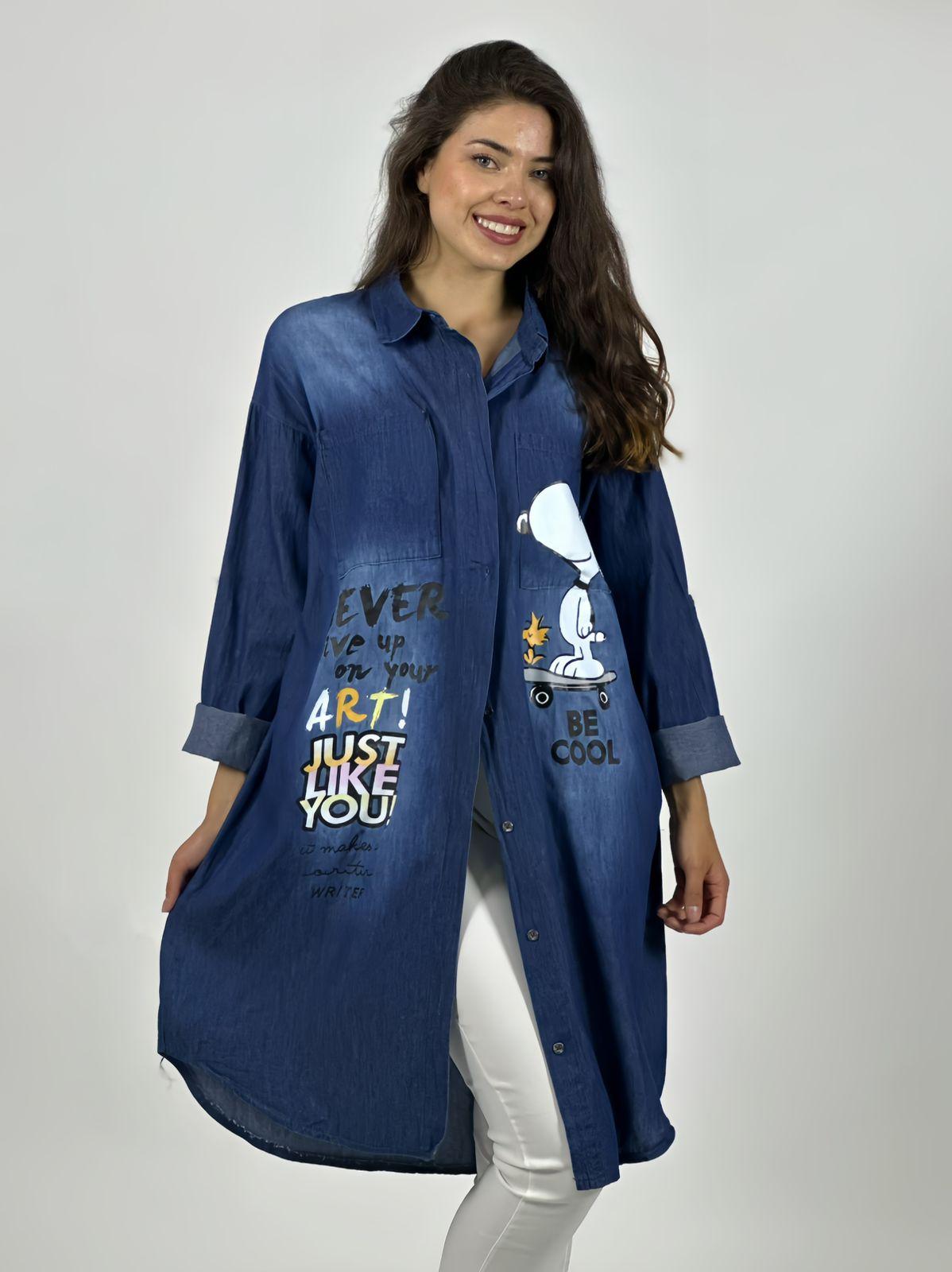 Blusón Mezclilla con Capucha Snoopy