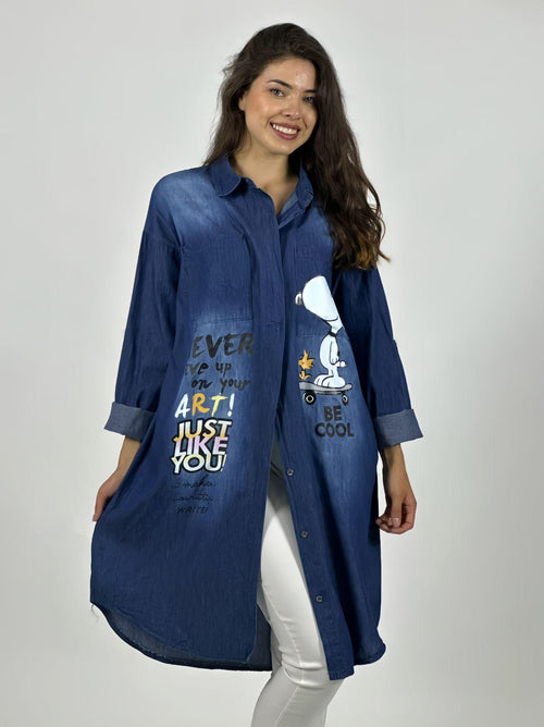 Blusón Mezclilla con Capucha Snoopy