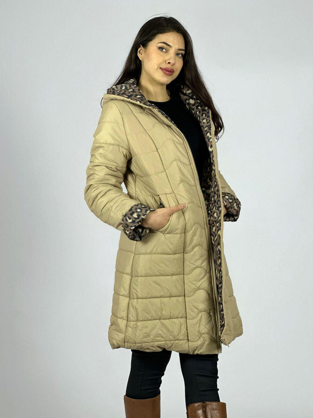Parka Acolchada Forrado Print