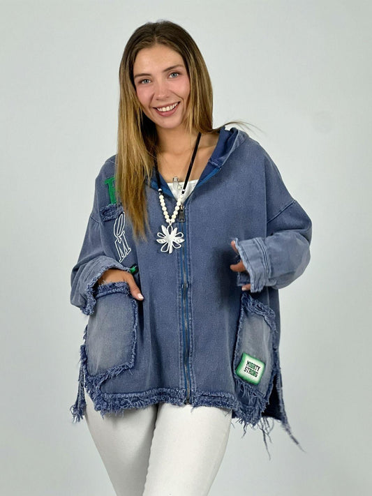 Chaqueta Mezclilla ROM con Hilachas