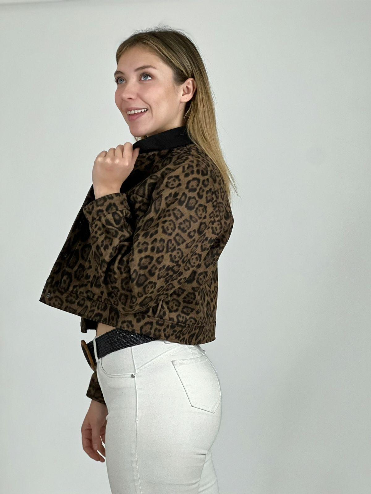 Chaqueta Print de Gamuza con Forro