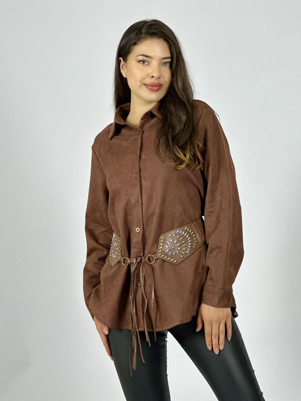 Sobre Camisa Gamuza con Cinturón Boho