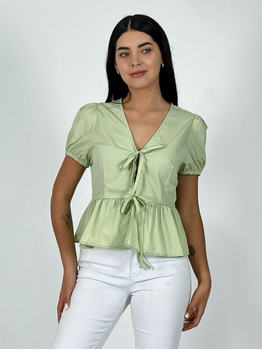 Blusa Lino Con Amarres