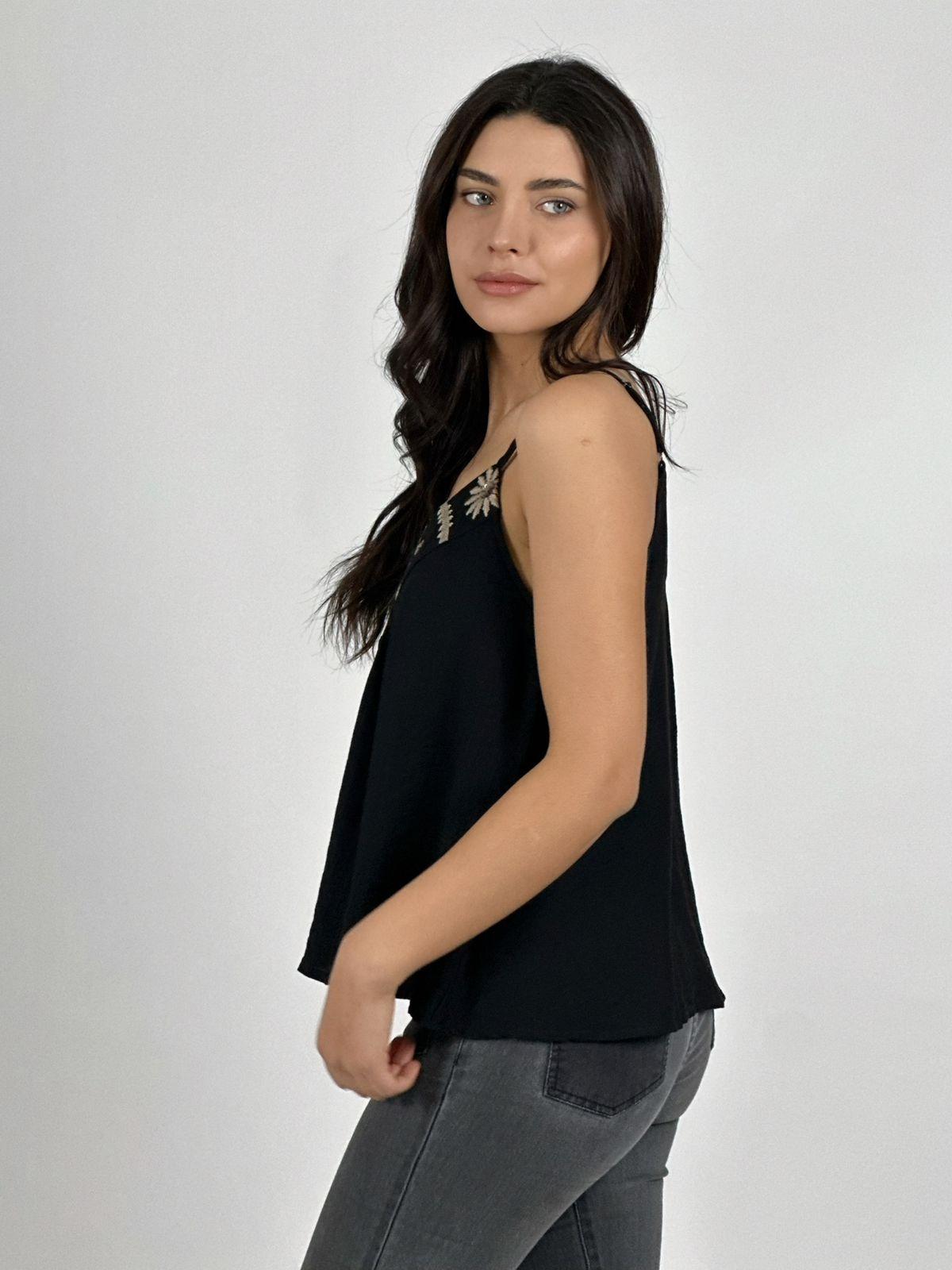 Polera Lino Lencera Bordes Boho