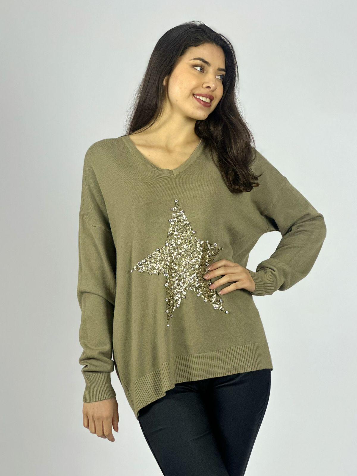 Sweater Spandex Estrella Brillos