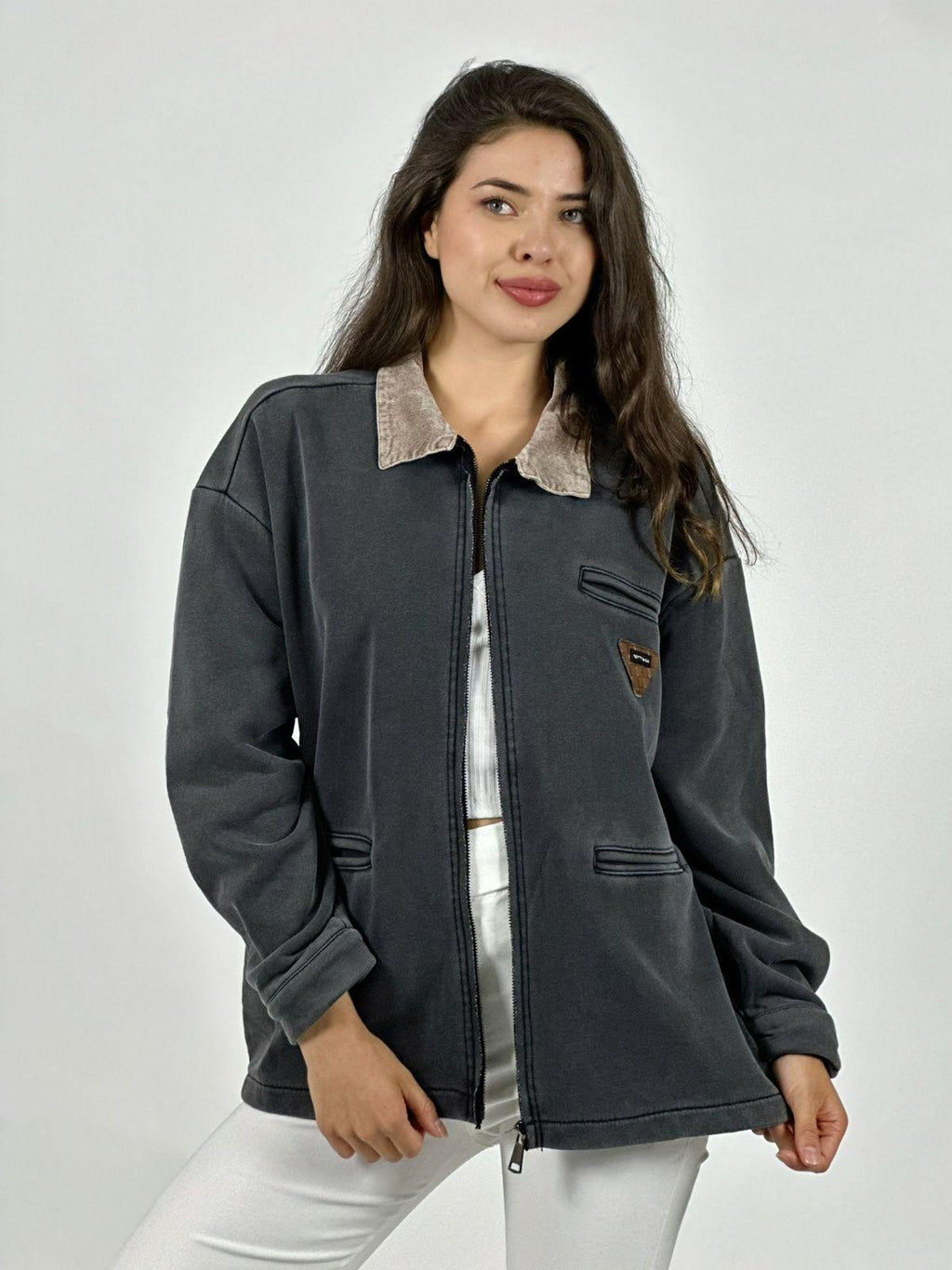 Chaqueta Afranelada con Cierre