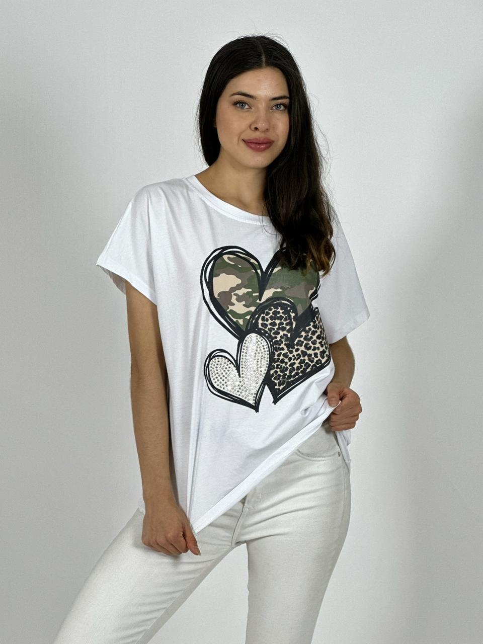 Polera Algodón Casual Triple Corazón