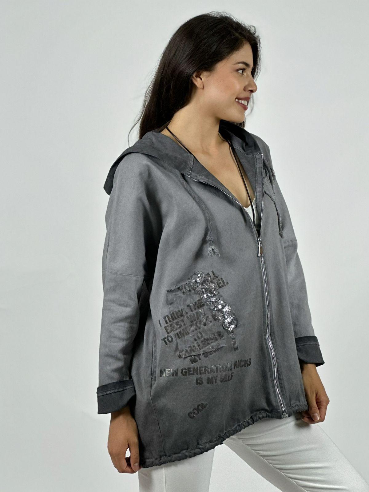 Polerón Algodón Con Cierre y Letras