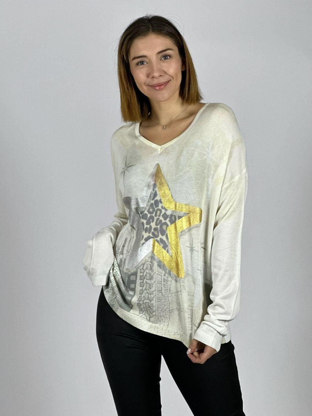 Sweater Hilo Estrella Brillante Print