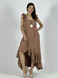 Vestido Cey Asimetrico Tiras con Vuelos