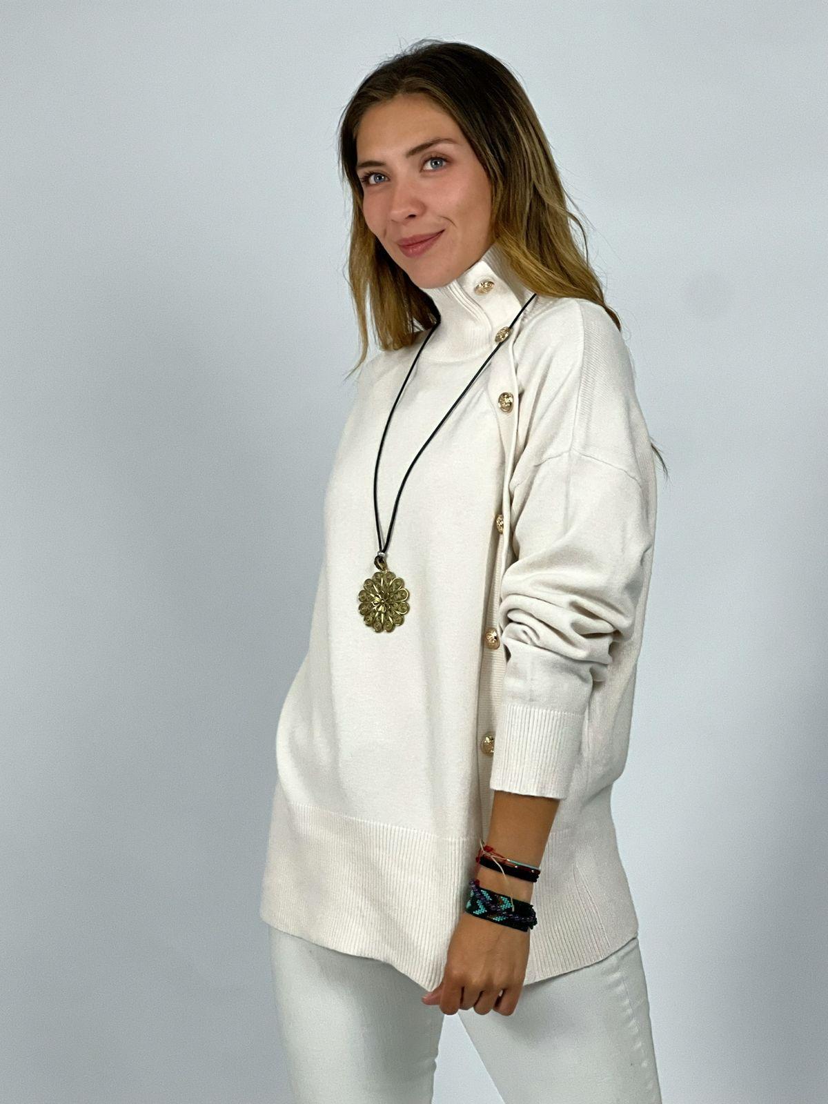 Sweater Lana Botones Dorados