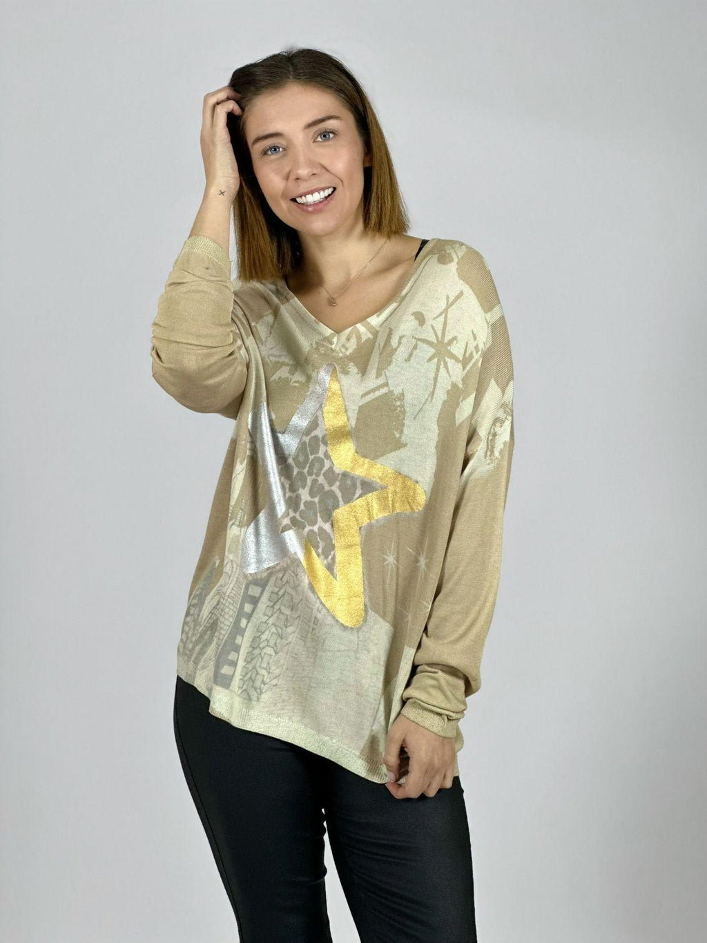 Sweater Hilo Estrella Brillante Print