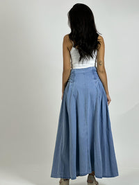 Falda Larga Mezclilla Amarrada