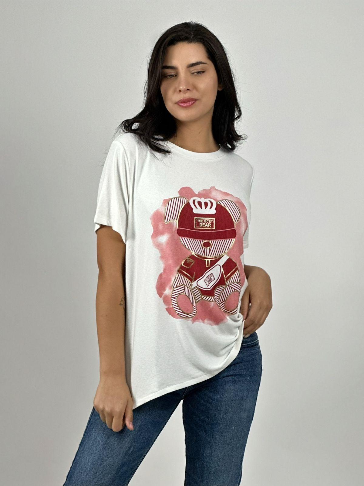 Polera Algodón Osito Líneas