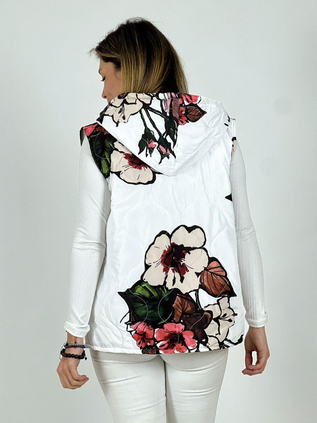 Parka Italiana Corta Estampado Flores