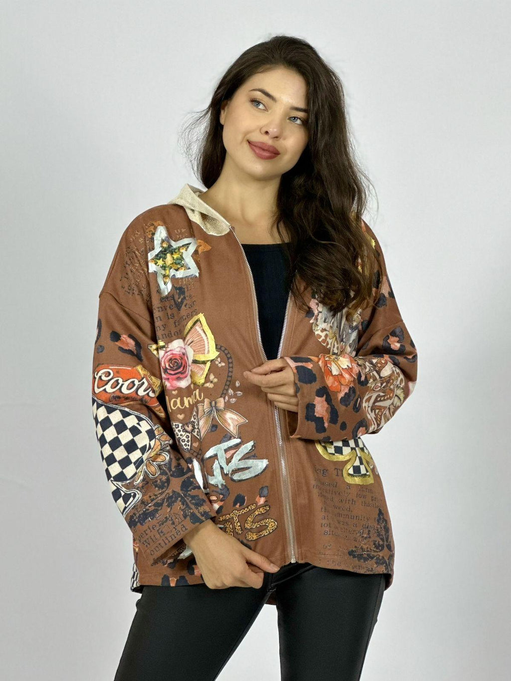 Polerón Gamuza Estampado Flores Print Mariposas