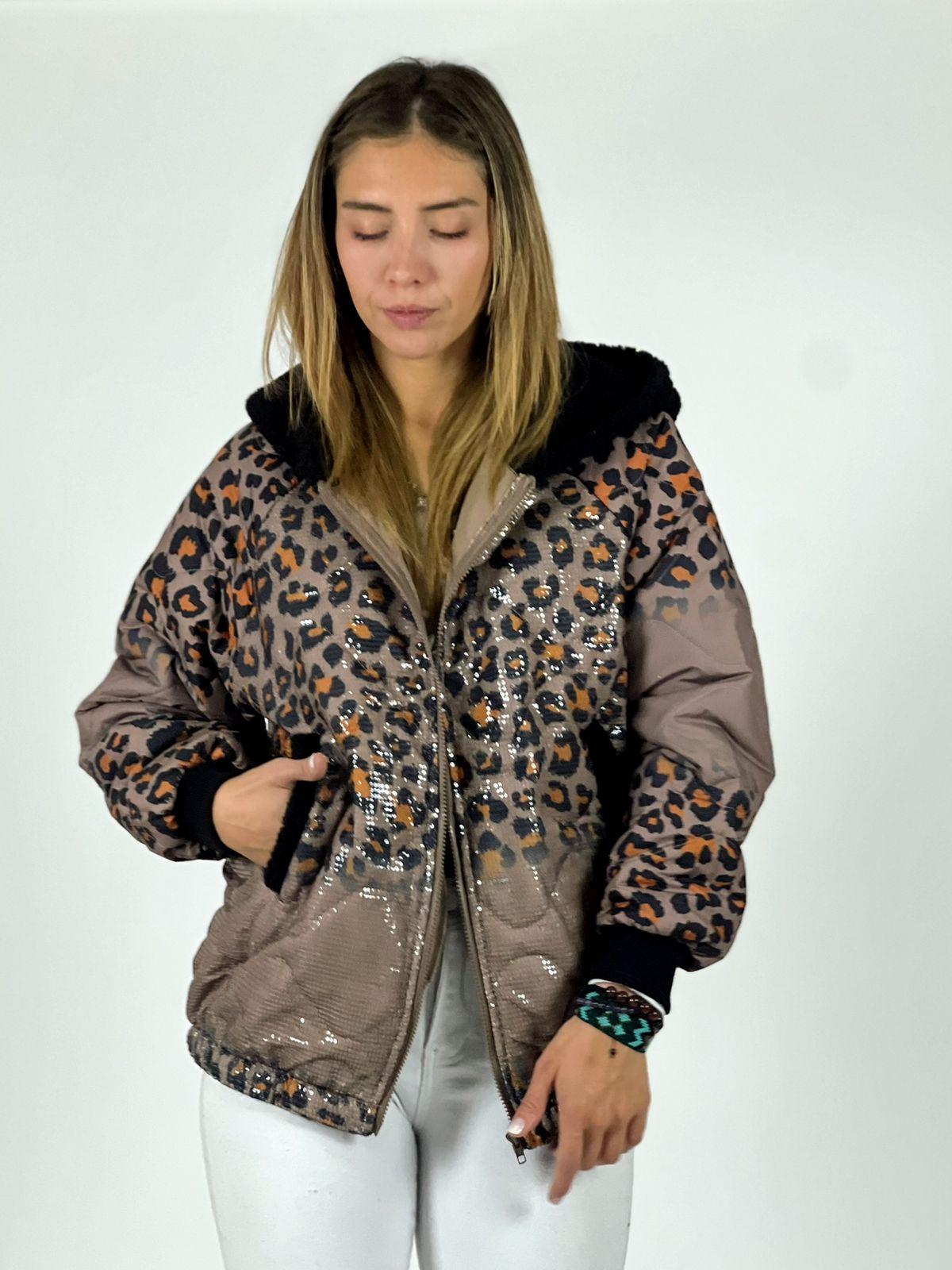 Parka con Lentejuelas Print