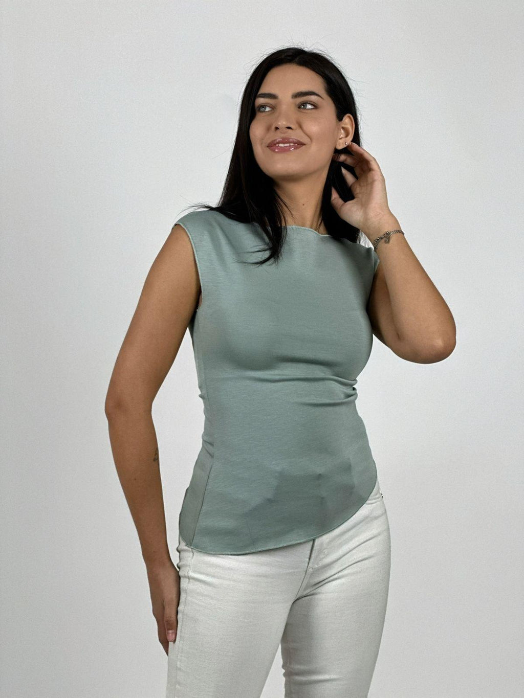 Polera Elasticada Asimetrica