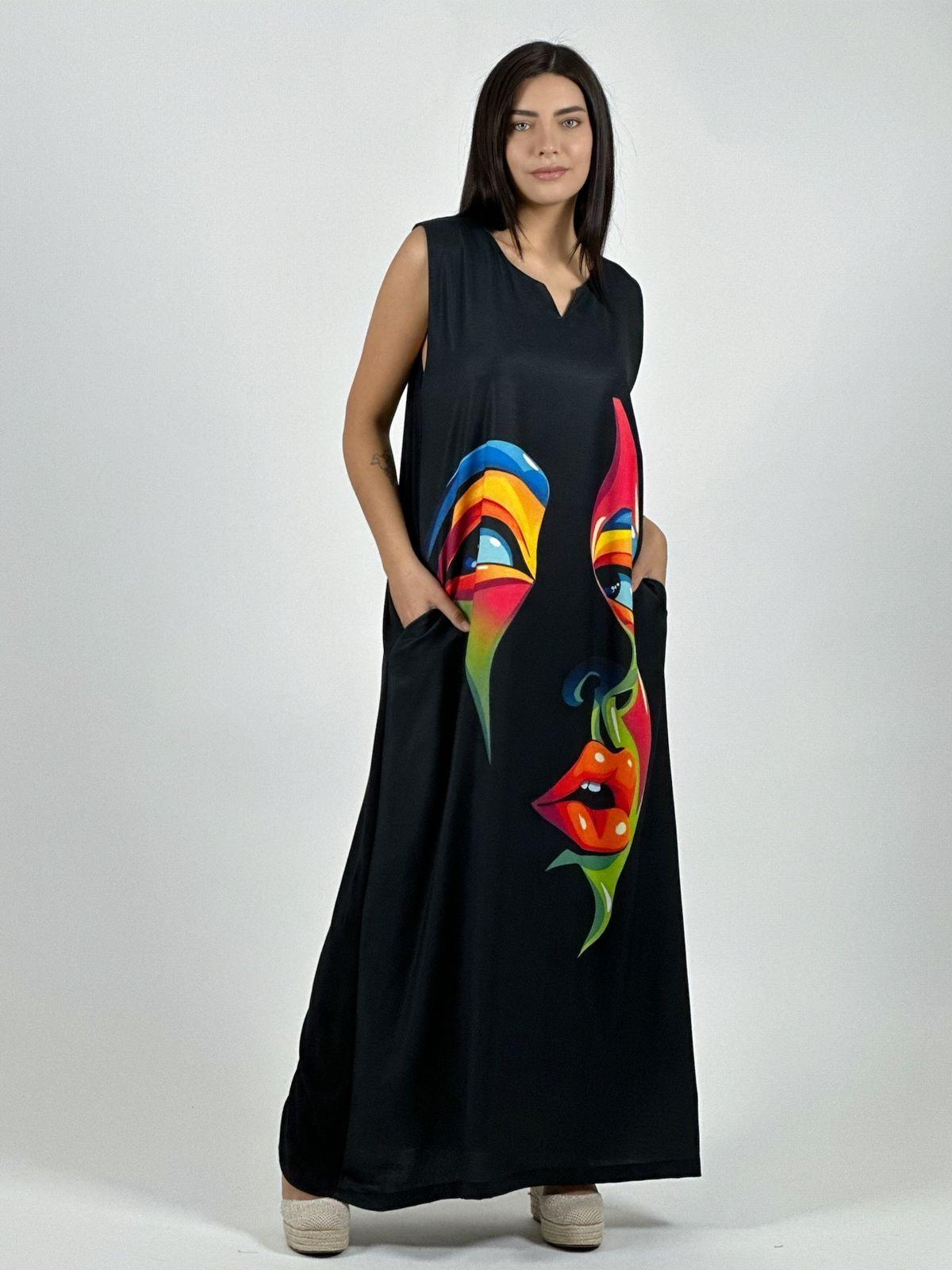 Vestido Sublimado Rostro Colorido